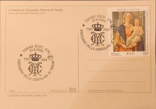 Cartolina Annullo Santuario Consolata Torino