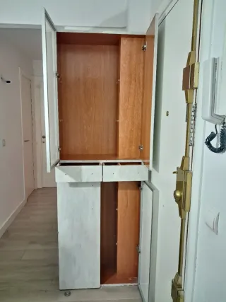 Mueble auxiliar metal y madera