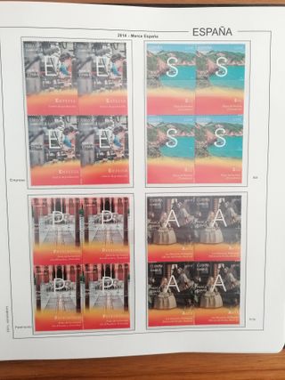 SELLOS ESPAÑA AÑO 2014**MNH. BLOQUE DE 4. HOJAS ED