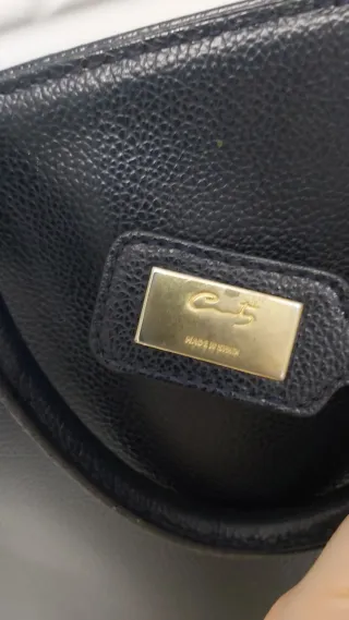 Bolso de piel color azul marino