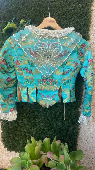 Traje de Fallera verde turquesa 8-12 años