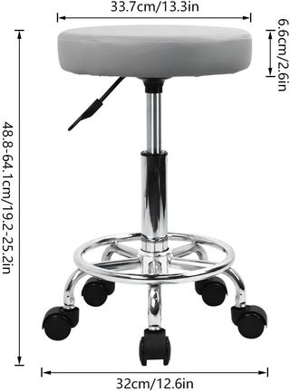 Taburete giratorio gris - Altura ajustable