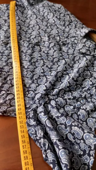 Camicia uomo fantasia paisley blu taglia S