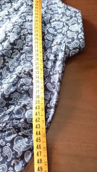 Camicia uomo fantasia paisley blu taglia S