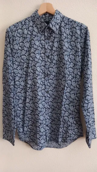 Camicia uomo fantasia paisley blu taglia S