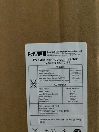 Inversor SAJ 5Kw R5-5K-S2