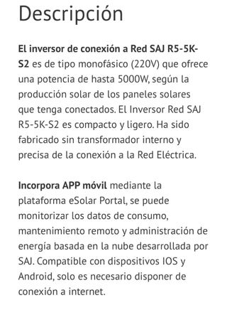 Inversor SAJ 5Kw R5-5K-S2
