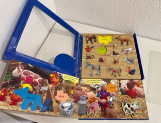 Libro-puzzle "La granja". Piezas madera. Jumbo