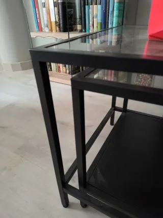 Mesa nido Ikea VITTSJÖ cristal y metal