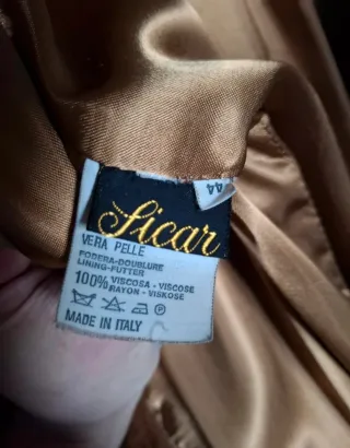 Cappotto in vera pelle marrone