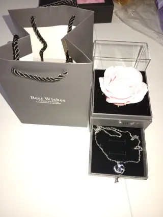 Rosa Eterna con Collar Corazón