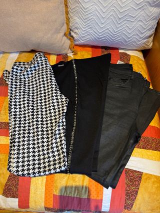 3 Pantalones Negro y Estampado