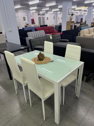 Mesa Cristal 4 Sillas Comedor Económico