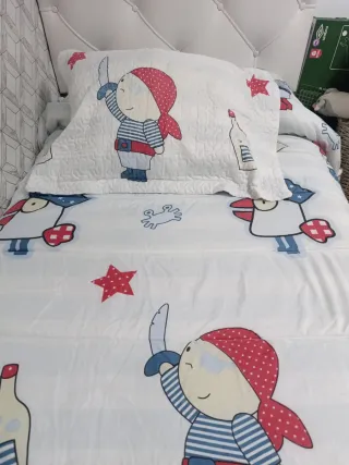 Colcha infantil piratas, borreguito poliéster
