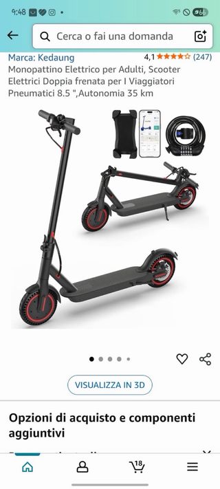 Monopattino elettrico  spedizione non compresa