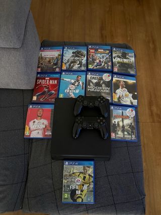 PS4 Slim + 2 Mandos + 11 Juegos