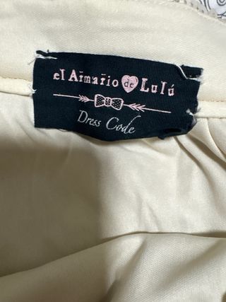 Falda larga fiesta beige y dorada.