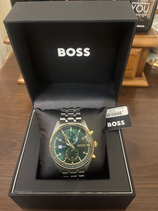 Relógio Hugo Boss Cronógrafo Verde Dourado