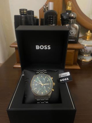 Relógio Hugo Boss Cronógrafo Verde Dourado