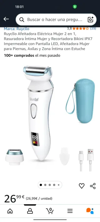 Rasuradora Eléctrica Mujer Ruycllo 2 en 1