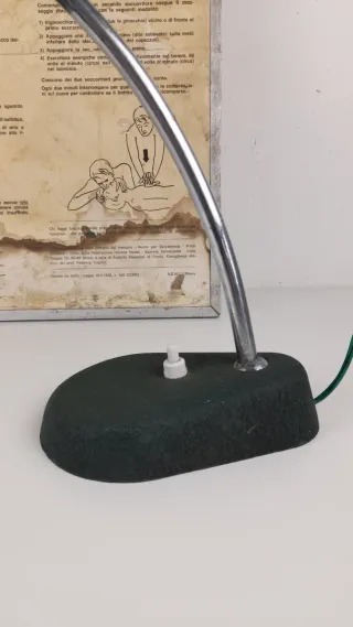 Lampada Ministero vintage verde/argento