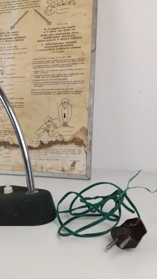 Lampada Ministero vintage verde/argento