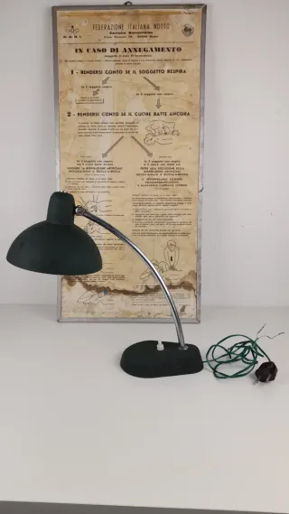 Lampada Ministero vintage verde/argento