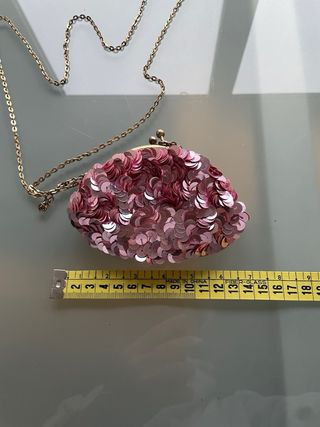 Bolso de fiesta lentejuelas rosa y dorado