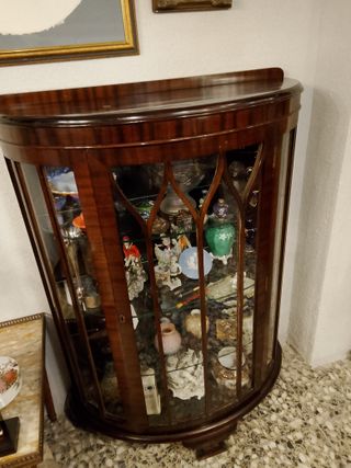 Vitrina Art Decó Inglesa Madera y Cristal