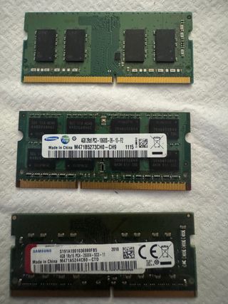 Memoria RAM DDR3 y DDR4 Portátil