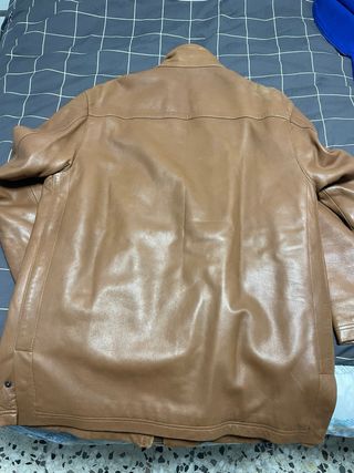 Pedro del Hierro Leather Jacket Brown Premium Qual