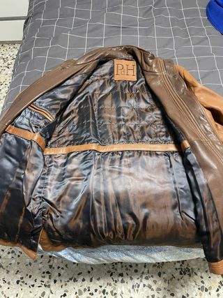 Pedro del Hierro Leather Jacket Brown Premium Qual