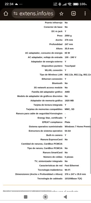 Portátil Compaq CQ57 Negro