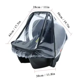 Funda lluvia transparente para silla de coche bebé