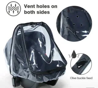 Funda lluvia transparente para silla de coche bebé