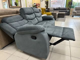 Sofá reclinable gris 3 plazas
