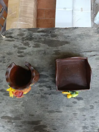 Porta bicchieri e tovaglioli in ceramica