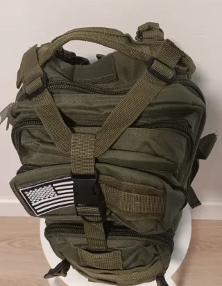 Mochila táctica+Parche+Porta botellas+2clips