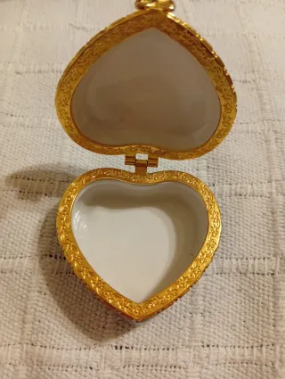 Joyero Corazón Cerámica Azul y Blanco