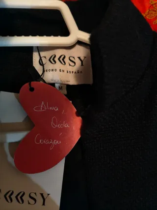 Chaqueta Coosy paño y terciopelo negra