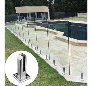 NUEVO! Pack 8 postes acero inoxidable panel vidrio