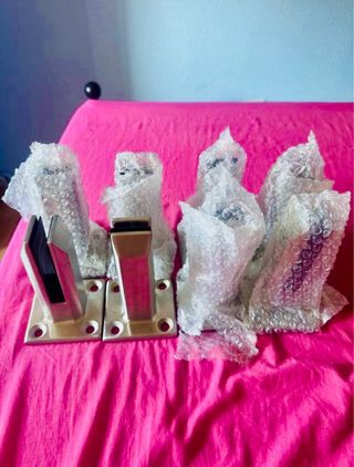 NUEVO! Pack 8 postes acero inoxidable panel vidrio