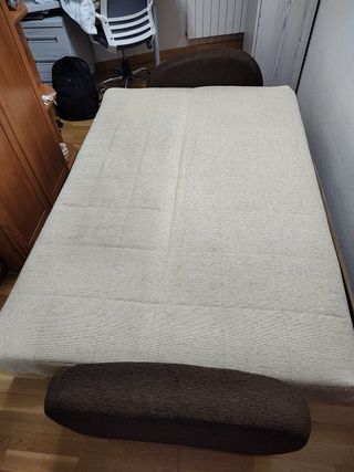 Sofá Cama Beige y Marrón