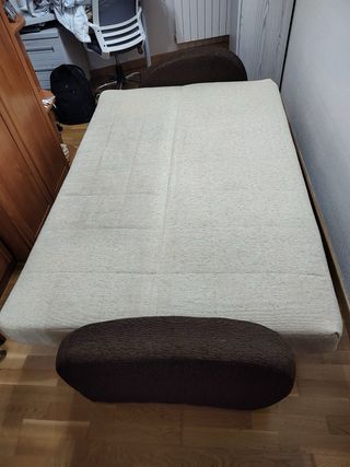 Sofá Cama Beige y Marrón