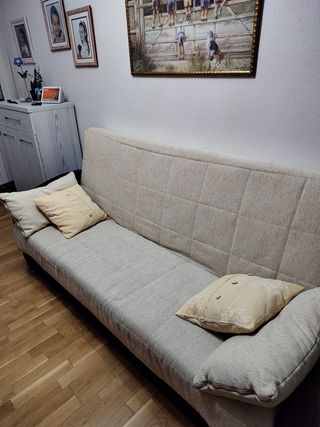 Sofá Cama Beige y Marrón