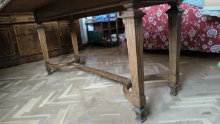 Mesa de comedor de madera plegable para restaurar