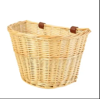 Cesta Mimbre Bicicleta Cuero