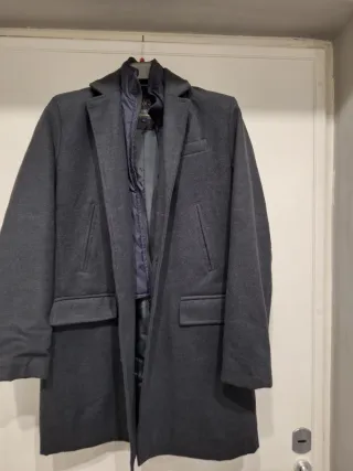 Cappotto uomo grigio scuro con pettorina interna