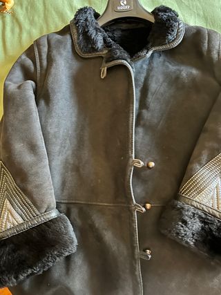 Cappotto scamosciato donna con pelliccia