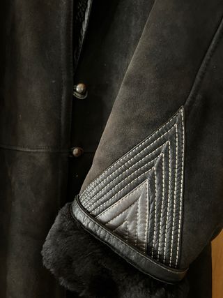 Cappotto scamosciato donna con pelliccia